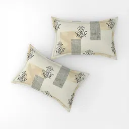 RIDHAAN Cream-Coloured & Brown Floral 220 TC Queen Bedsheet with 2 Pillow Covers image 5