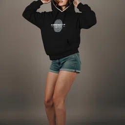 TOGS & TERRE Stylish Typography Printed Hooded Oversized Cotton Pullover image 1