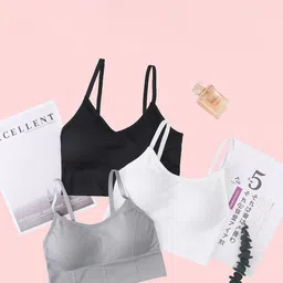 JOMPARIS FEECREB Pack Of 3 Bralette All Day Comfort Dry Fit Full Coverage Bras image 2