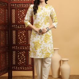 Anouk Rustic Women Floral Printed Keyhole Neck Floral Kurta-picture-9