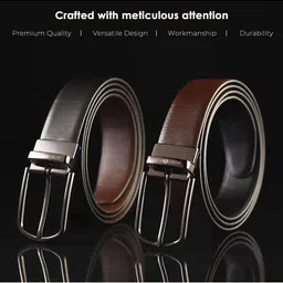JND Men Leather Reversible Formal Belt image 5