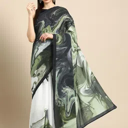 BUTA BUTI Printed Abstract Pure Cotton Saree-image-55