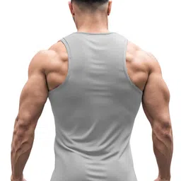 3Colors Printed Scoop Neck Gym VestsVEST-NCUT-MIGHT-GREY_M image 3