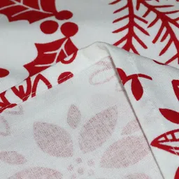 HOME COLORS.IN Multicoloured Floral Cotton 4-Seater Table Cover image 4