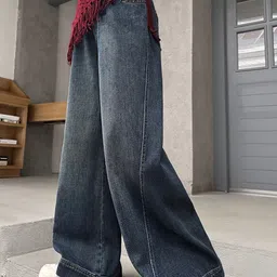 LULU & SKY Girls Wide Leg High-Rise Light Fade Jeans image 4