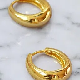 SHREE KRISHNA SHOPPING Women Gold Plated Hoop Earrings-picture-33