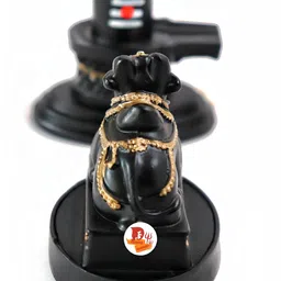 DARIDRA BHANJAN Black Shivling Nandi Religious Idol Showpiece image 3