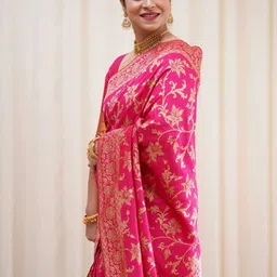 KSALIYA Pink Silk Blend Sarees-picture-17