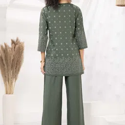 NIGHT FLOSS Women Ethnic Motifs Printed Regular Kurta with Palazzos image 4
