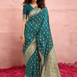 DIVASTRI Woven Design Zari Silk Blend Banarasi Saree-picture-28