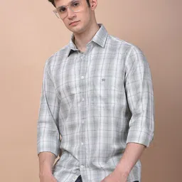 Crimsoune Club Classic Tartan Checks Checked Slim Fit Pure Cotton Shirt-picture-35