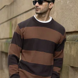 Powerlook SS25 Regular Fit Striped Round Neck Cotton T-shirt-picture-32