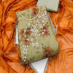 Lilots Raw Silk Unstitched Dress Material-picture-10