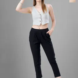 T19 Women Relaxed Straight Fit Trousers-image-44