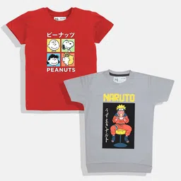 YK X Minute Mirth Boys Pack of 2 Printed Cotton T-shirts-picture-35