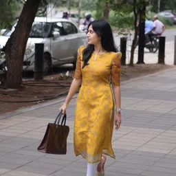 harrica Women Printed Organza A-line Kurta-picture-10