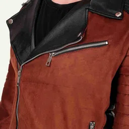 Leather Retail Men Suede Biker Jacket image 2
