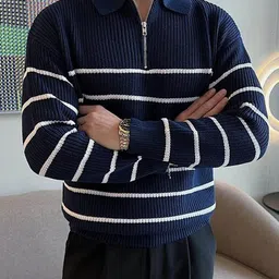 HERE&NOW Men Striped Pullover image 3