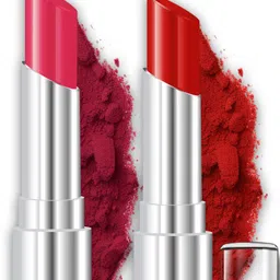 MI FASHION Set Of 2 Matte Long Lasting Lipstick - 3.5 g Each - Magenta Rush & Red Wine image 2