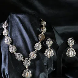 SWAN JEWELS Rhodium-Plated American Diamond-Studded Jewellery Set-picture-10