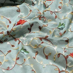 DIVASTRI Floral Embroidered Silk Cotton Designer Banarasi Saree image 4