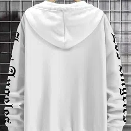 Triptee Men Printed Monochrome Hooded Sweatshirt image 3