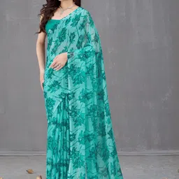 Garden Vareli Floral Pure Chiffon Saree-picture-31