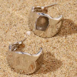 SALTY Contemporary Shaped Bumpy Drop Earrings image 2