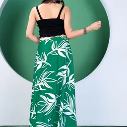 TENNECY Free Size Floral Printed Woven Long Wrap Around Maxi Skirt image 2