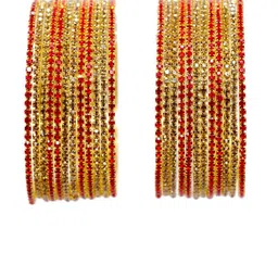 ZULKA Set Of 24 Gold Plated CZ Stone Studded Bangles image 2
