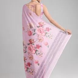Anouk Floral Printed Pure Georgette Saree image 4