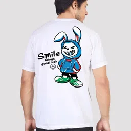 Greylongg Typography Printed Applique Cotton T-shirt image 4