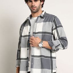 Campus Sutra Men Comfort Opaque Checked Casual Shirt-picture-31