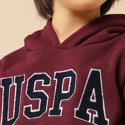 U.S. Polo Assn. Kids Boys Colourblocked Hooded Pullover Sweatshirt image 2