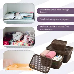 Aura Brown Set of 6 Regular Tote Basket Organisers image 3