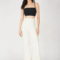ONEWAY Women Solid Flared Fit High-Rise Trousers-image-18