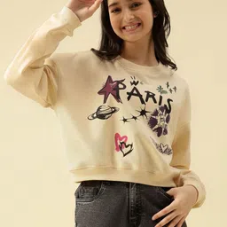 Lil Tomatoes Girls Cream Printed Sweatshirt-picture-13
