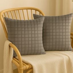 MFD HOME FURNISHING Grey Set of 2 Square Cushion Covers-picture-27
