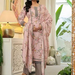Yufta Women Floral Embroidered Regular Patchwork Pure Cotton Kurta with Trousers & With Dupatta-image-69