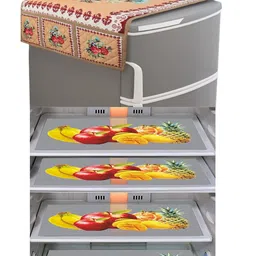 LooMantha Set of 1 Quilt Fridge Cover with 4 pcs Fridge Mat-picture-34