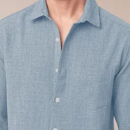 Anouk Rustic Men Solid Spread Collar Casual Shirt image 3