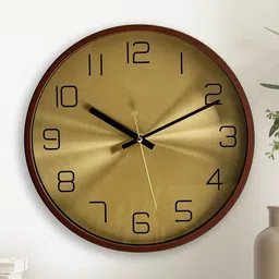 Home Centre Casablanca Luxe Mustard Contemporary Round Wall Clock-image-6