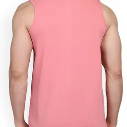 Woostro Pack Of 2 Printed Cotton Gym Innerwear Vests RS26 CMB (RUN WHITE) (HARD PEACH) image 2