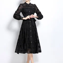 JC Collection Women Self Design Fit & Flare Midi Dress image 5