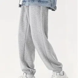 posu trendz Men Regular Fit Grey Cotton Blend Trousers-picture-14