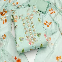 Lilots Organza Unstitched Dress Material-picture-37