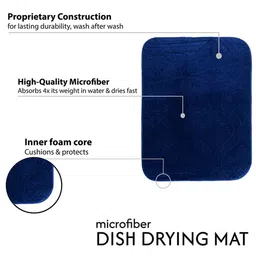 Kuber Industries 2-Pc Grey & Blue Non Slip Dish Drying Mats image 3