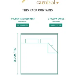 MYTRIDENT Carnival Maroon Printed 144 TC Pure Cotton Queen Bedsheet Set 2.28 m X 2. 54 m image 2