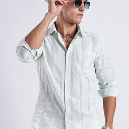 HERE&NOW Men Slim Fit Striped Casual Shirt-picture-31