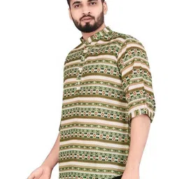 Acnos Men Green Kurtas image 3